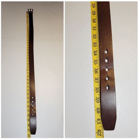 Fossil Men's Brown Leather Belt Silver Toned Buckle - Picture 12 of 13